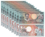 Suriname 250 Gulden 1988 P 134 UNC Lot 10 Pcs, Printer TDLR London , Toucan