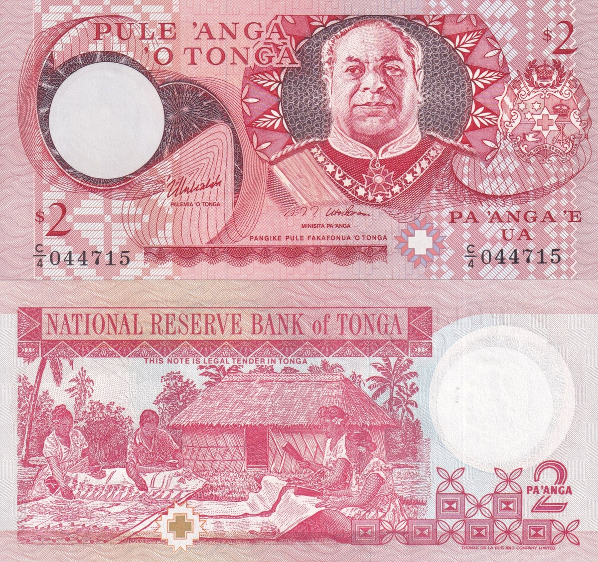 Tonga 2 Pananga ND 1995 P 32 d UNC , Women making Tapa cloth , TDLR