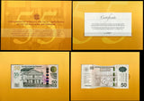 Suriname 50 Dollars 2012/2015 55th COMM. Limited Edition P 167 UNC W/FOLDER