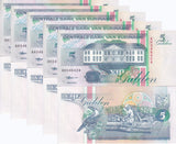 Suriname 5 Gulden 1998 P 136 UNC LOT 5 PCS