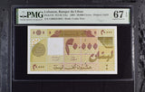 Lebanon 20000 Livres 2001 P 81 Superb Gem UNC PMG 67 EPQ