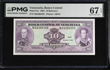 Venezuela 10 Bolivares 1992 P 61 c Superb Gem UNC PMG 67 EPQ