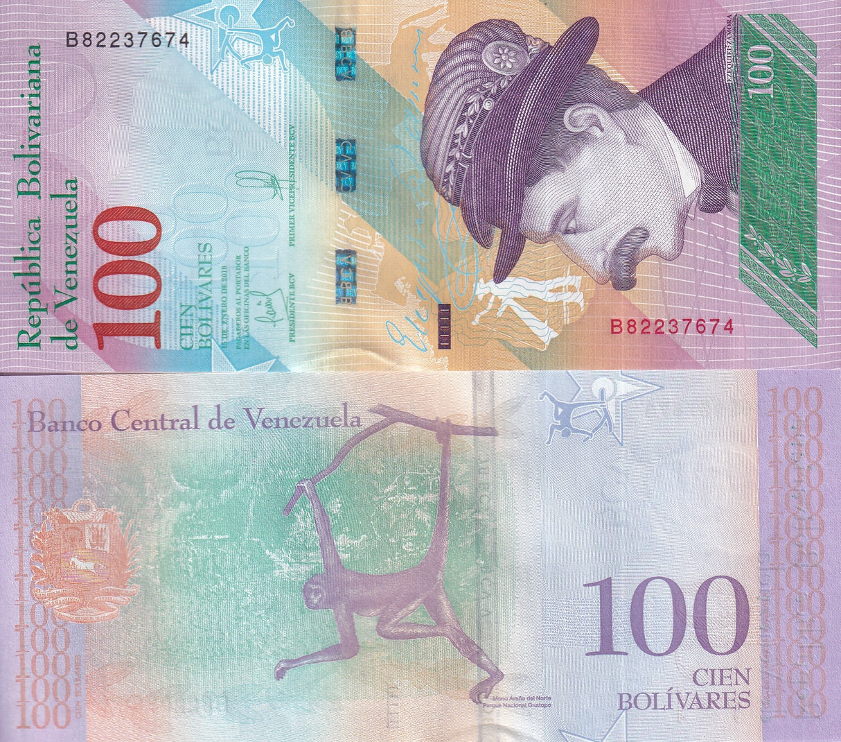 Venezuela 100 Bolivares 2018 P 106 UNC