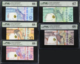 Aruba Set 5; 10 25-100 200 Florins 2019 P 21-25 Superb Gem UNC PMG 66 67 68 EPQ