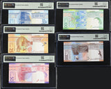 Aruba Set 5; 10 25-100 200 Florins 2019 P 21-25 Superb Gem UNC PMG 66 67 68 EPQ