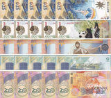 South Ossetia & Test Note Russia Jellyfish Panda Set 5XLOT 5=25 UNC 2018-2025