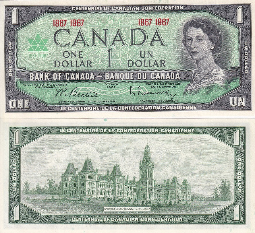 Canada 1 Dollar 1967 P 84a  UNC