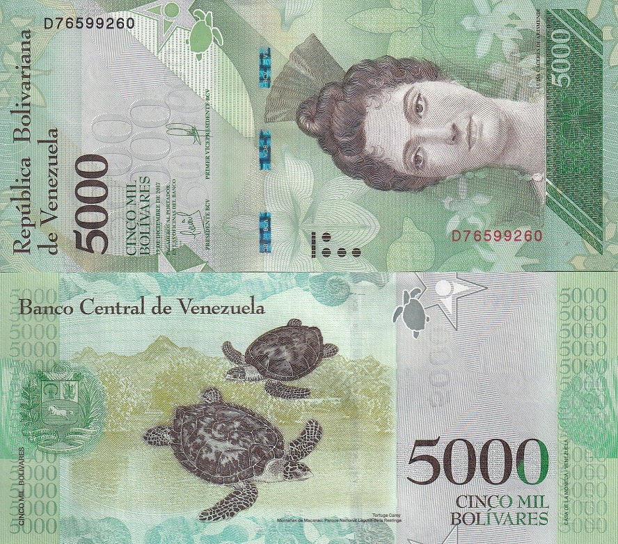 Venezuela 5000 Bolivares 2017 P 97 UNC