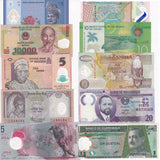 World Polymer Banknotes Set 10 Pcs Lot Different Notes From 10 Countries All UNC