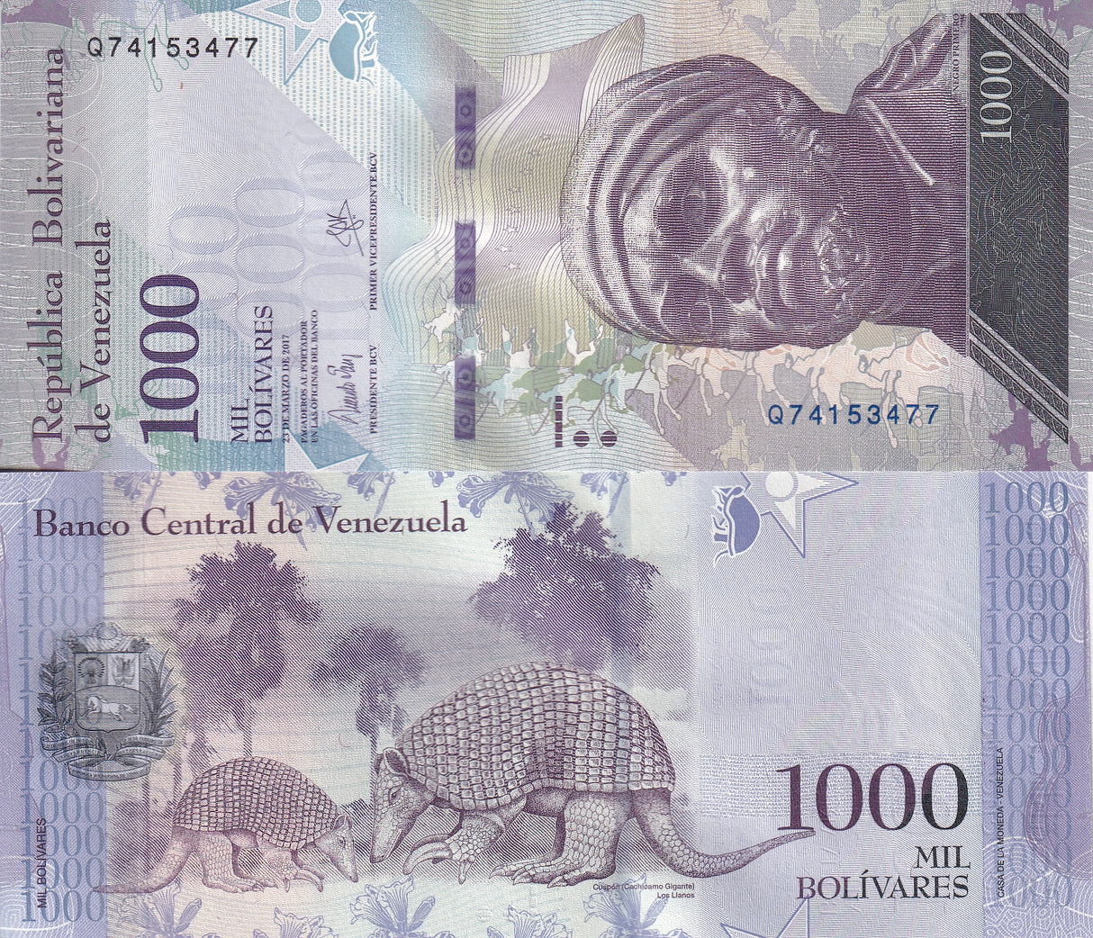 Venezuela 1000 Bolivares 2017 P 95 UNC