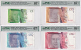 Gibraltar Set 4; 5 10 20 50 Pounds 2011-19 P 35- 38 Superb Gem UNC PMG 67 68 EPQ