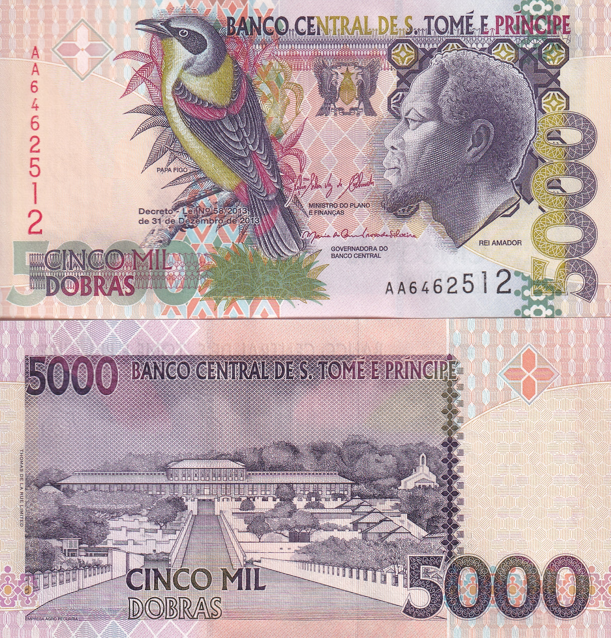 Saint Thomas & Prince 5000 Dobras 2013 P 65 UNC