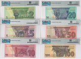 Zimbabwe Set 6; 2 5 10 -100 Dollars 2019-20 P 101-P 106 SuperbGem PMG 67 68 EPQ