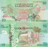 Cook Islands 10 Dollars 1992 P 8 UNC