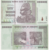 Zimbabwe 50 Trillion Dollars 2008 AA P 90 UNC