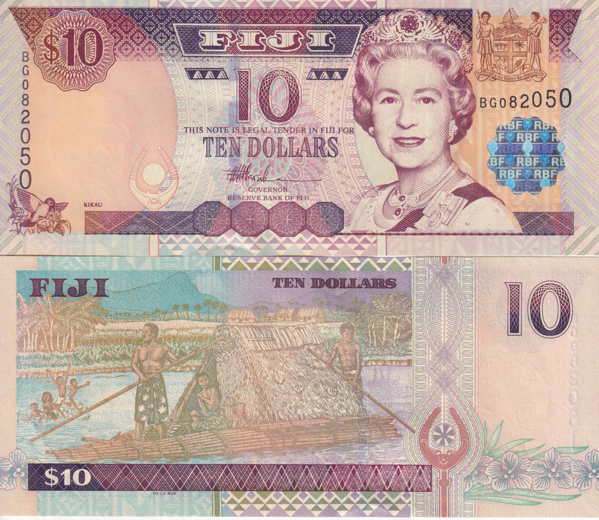 FIJI 10 DOLLARS QE II 2002 P 106 UNC