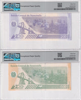 Venezuela Set 2; 200 500 Bolivares Digitales 2023 P 120-121 Choice UNC PMG 64EPQ