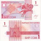 Kyrgyzstan 1 Som 1993 P 4 UNC