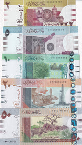 Sudan SET 5 UNC 2 5 10 20 50 Pounds 2011-2017 P 71 72 73 74 75