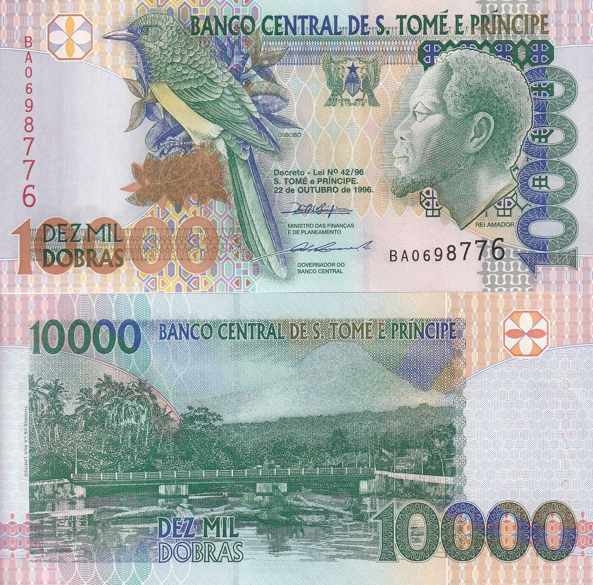 Saint Thomas & Prince 10000 Dobras 1996 P 66 UNC