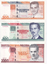 Central America SET 3 UNC 200 500 1000 Pesos 2022-2024 P 130 131 132