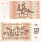 Lithuania 1 Talonas 1992 P 39 UNC