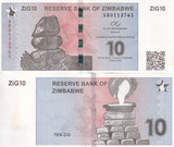 Zimbabwe 10 ZiG 2024 P 110 Gold Reserve Backed UNC With QR Code