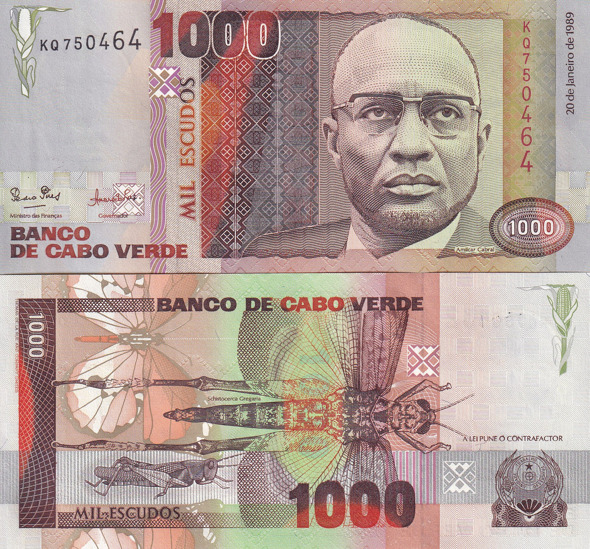 Cape Verde 1000 Escudos 1989 P 60 UNC