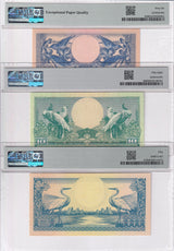 Indonesia Set 3; 5 10 25 Rupiah 1959 P 65 66 67 Choice UNC PMG 50 58 66