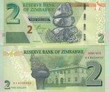 Zimbabwe 2 Dollars 2016 P 99 UNC