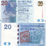 Hong Kong 20 Dollars 2010 SCB P 297 UNC