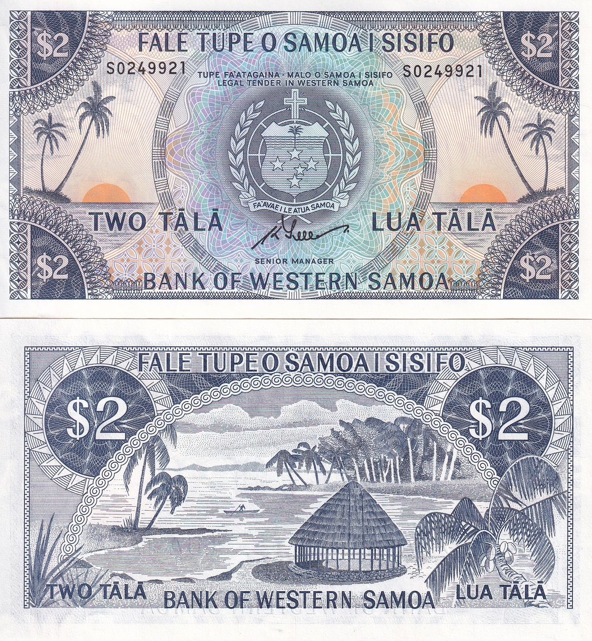 Western Samoa 2 Tala 1967-2020 OFFICIAL PRINT P 17 c UNC