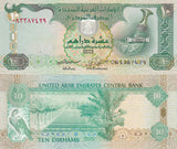 UAE United Arab Emirates 10 Dirhams 2009 P 27 UNC