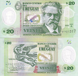 Uruguay 20 Pesos 2020 P 101 a Polymer UNC