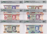 Belize Set 6; 2 -50 100 Dollars 2010-22 P 66-71 Superb Gem UNC PMG 67 68 EPQ