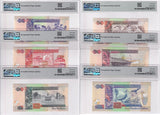 Belize Set 6; 2 -50 100 Dollars 2010-22 P 66-71 Superb Gem UNC PMG 67 68 EPQ