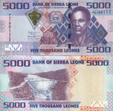 Sierra Leone 5000 Leones 2021 P 32 UNC