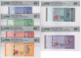 Malaysia Set 6; 1-50 100 Ringgit ND 2012 P 56 Superb Gem UNC PMG 65 66 67 68 EPQ