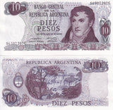 ARGENTINA 10 PESOS 1973 P 295 UNC