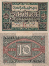 Germany 10 Mark 1920 P 67 UNC