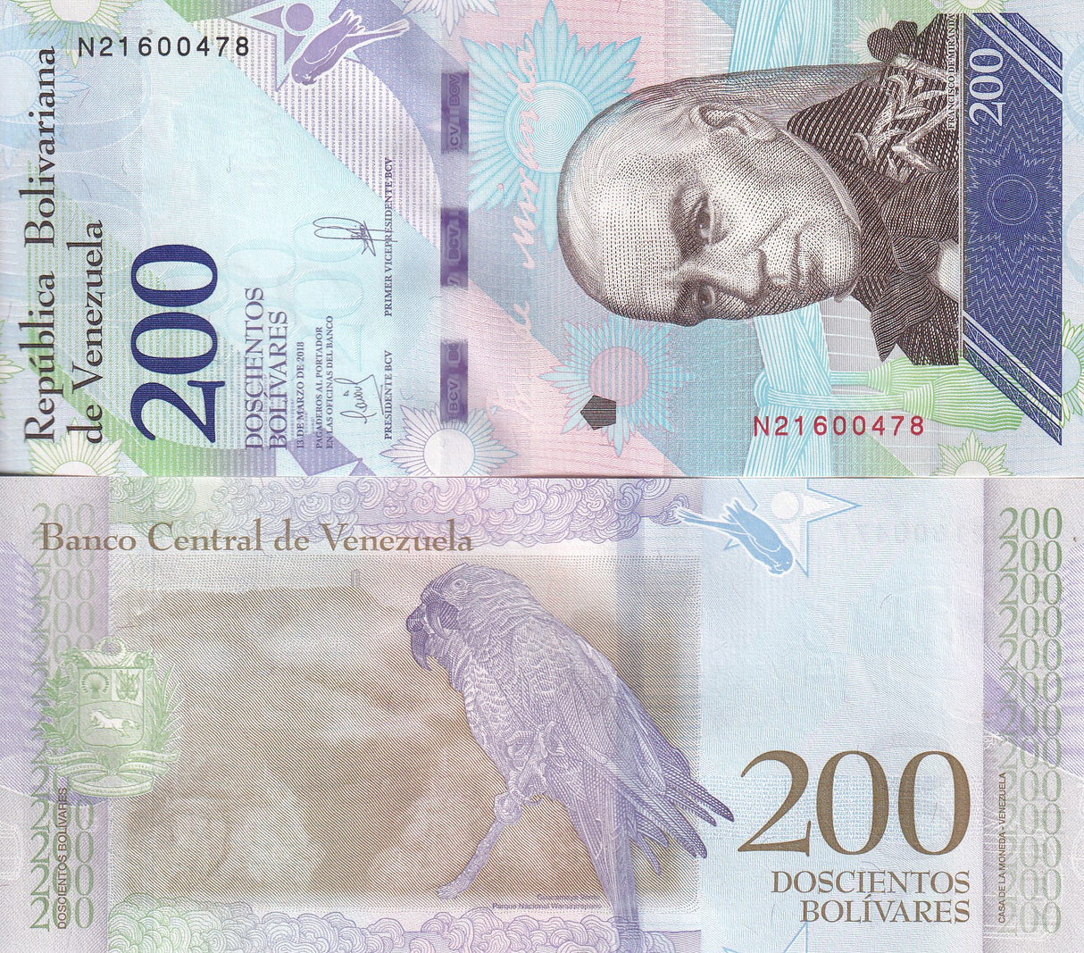 Venezuela 200 Bolivares 2018 P 107 UNC