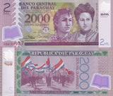 Paraguay 2000 Guaranies 2017 P 228 d Polymer UNC