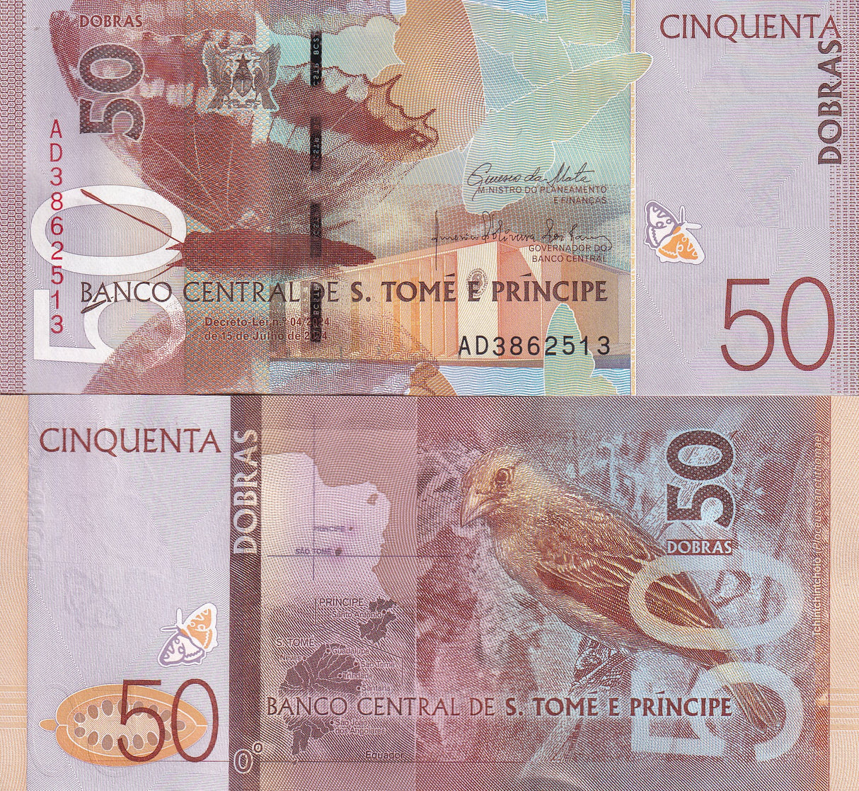 Sao Tome St. Thomas & Prince 50 Dobras 2024/2025 P 73 UNC