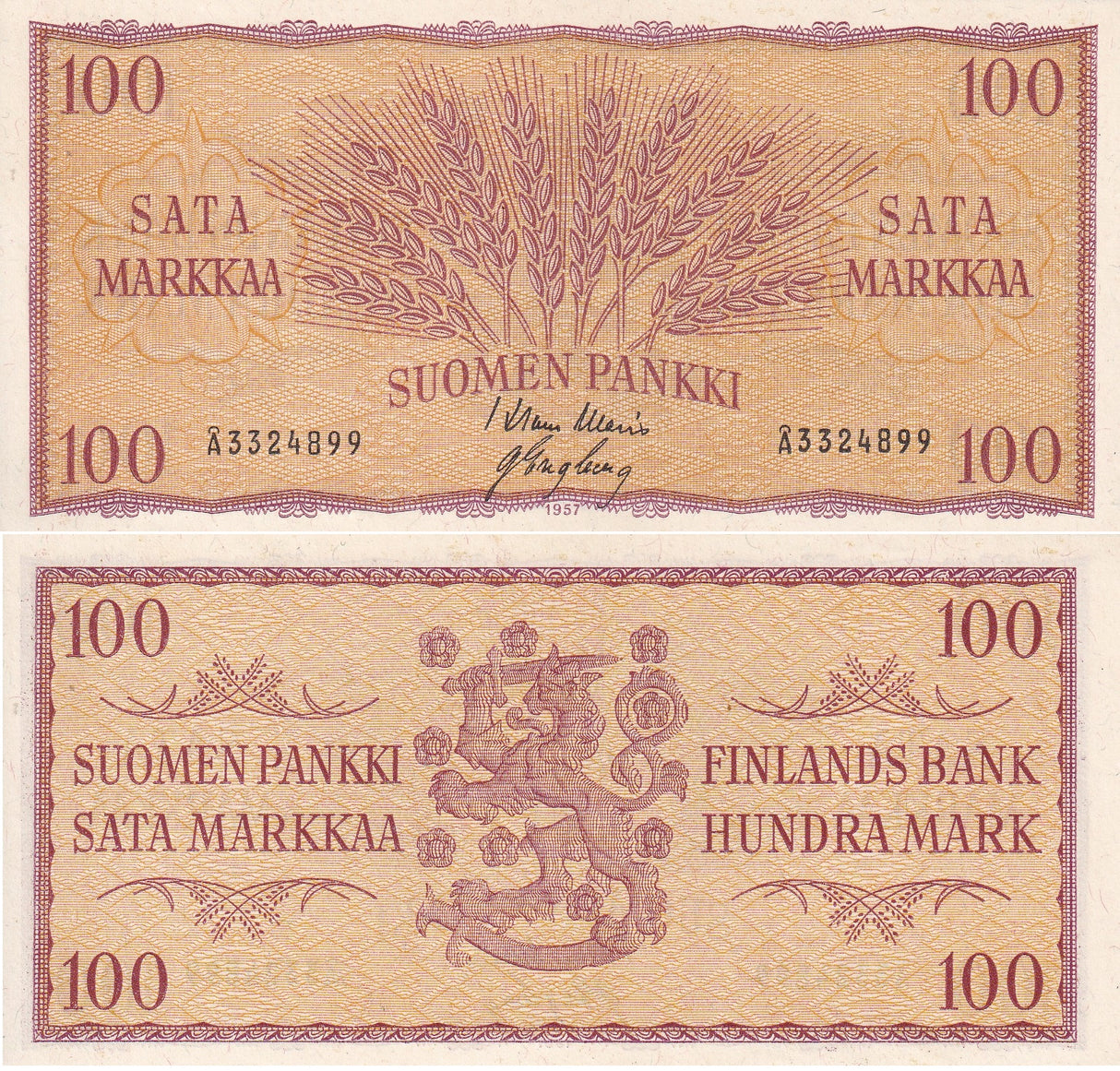 Finland 100 Markka 1957 P 97 UNC