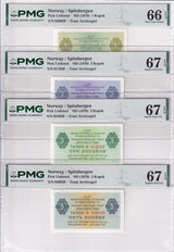 Russia Norway Set 4;1 2 3 5 Kopek ND 1979 Superb Gem UNC PMG 66 67 EPQ