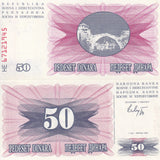 Bosnia 50 Dinara 1992 P 12 UNC