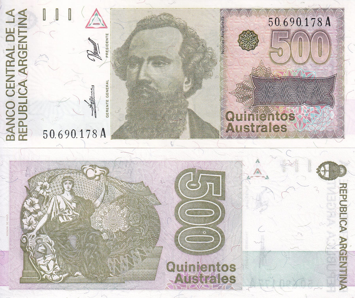 Argentina 500 Australs 1990 P 328 b UNC