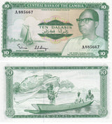 Gambia 10 Dalasis ND 1972-1986 P 6 UNC