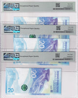 China LOT 3; Beijing Olympic Games 20 Yuan 2022 P 919 Superb Gem UNC PMG 68 EPQ