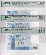Hong Kong LOT 3;20 Dollars 2006 P 335 c Superb Gem UNC PMG 68 EPQ